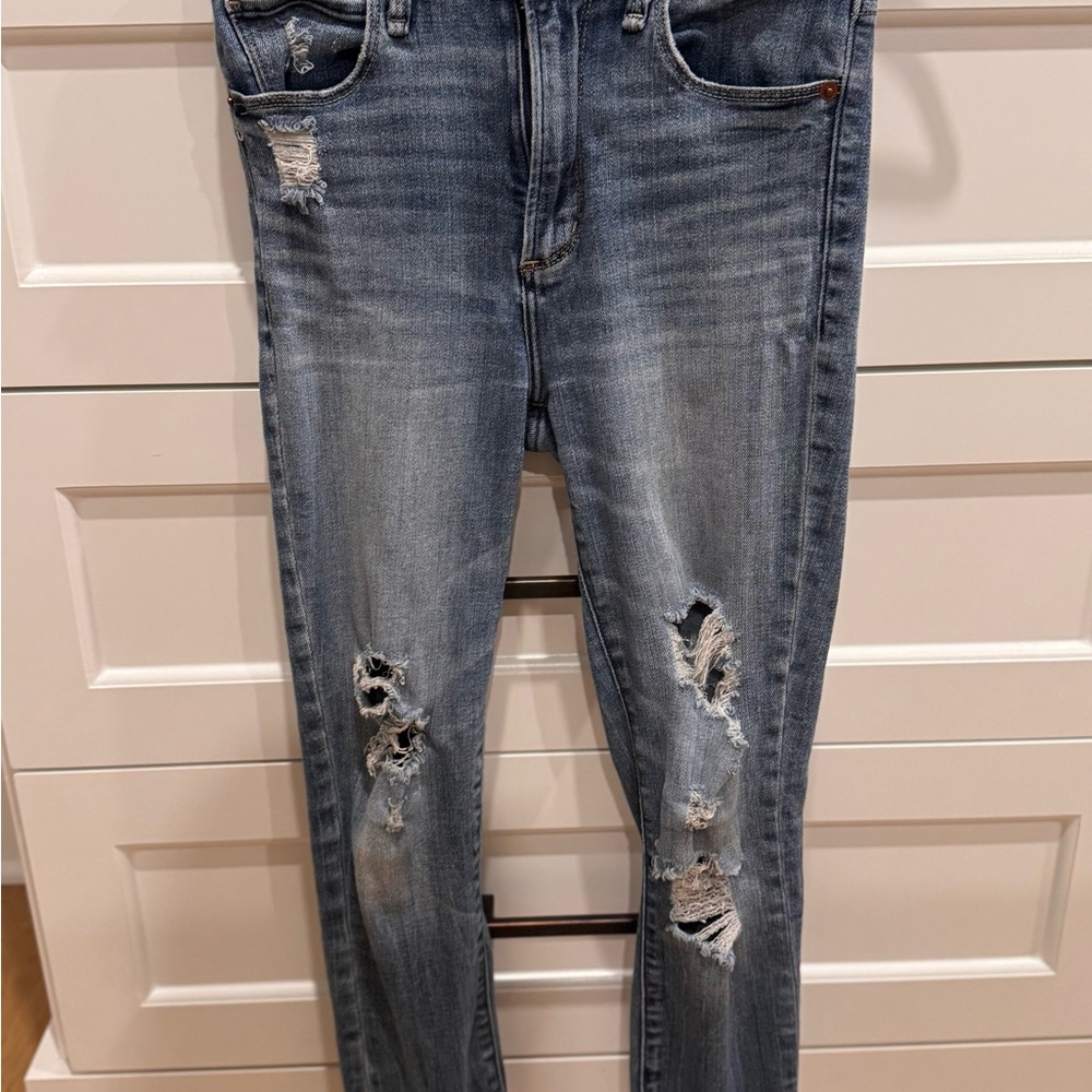 Distressed Blue Jeans